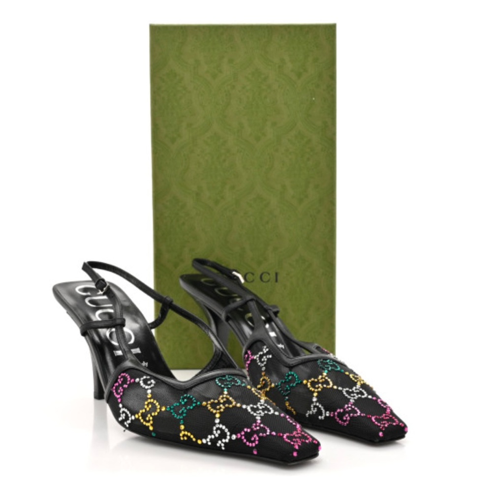 NWT Gucci Crystal Slingbacks